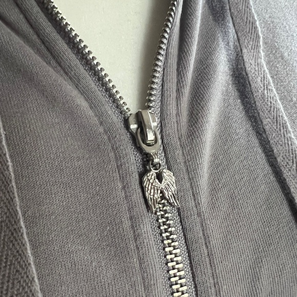 Lavender Grey Victoria's Secret Angel hoodie with sequin wings - Picture 9 of 11